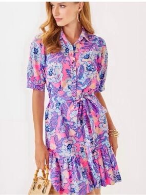 Lilly Pulitzer Shashria Floral Dress, size 14, color Multi Totally Koalafied